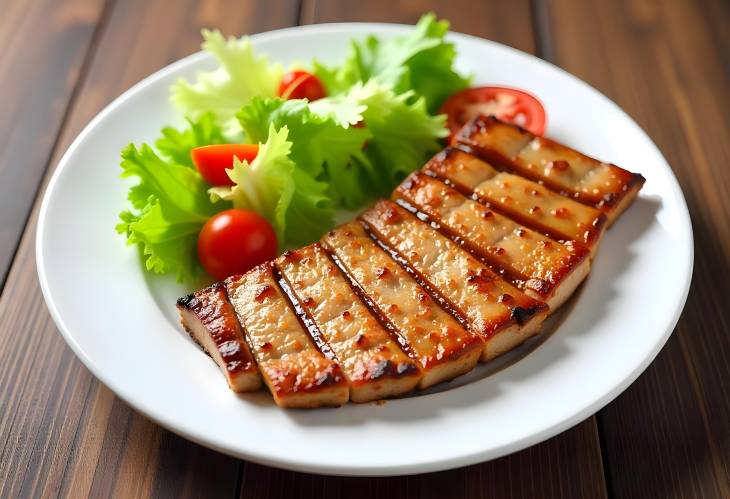 Grilled Pork Delight with Fresh Salad Medley